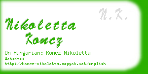 nikoletta koncz business card